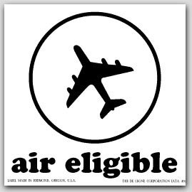 4x4" Air Eligible Vinyl Labels White and Black 500/rl