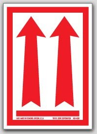 3x4-1/4" Arrow Up Labels 500/rl (Vinyl, Meets military standard.)
