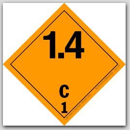 4x4" Class 1.4 Explosives Paper Labels C1 500/rl