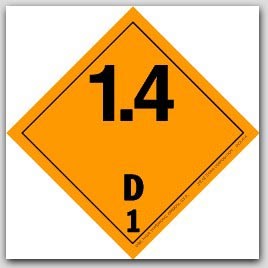 4x4" Class 1.4 Explosives Paper Labels D1 500/rl