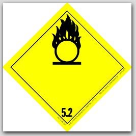 4x4" Class 5 Oxidizer and Organic Peroxide Paper Labels 500/rl