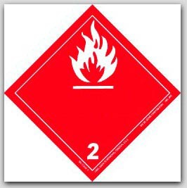 4x4" Class 2 Gases Paper Labels 500/rl