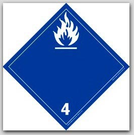 4x4" Class 4 Flammable Solids Paper Labels 500/rl