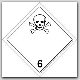 4x4" Class 6 Toxic and Infectious Substances Paper Labels 500/rl