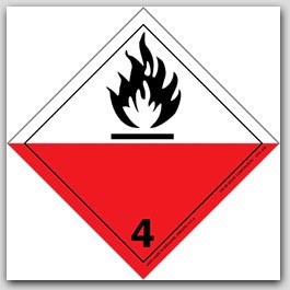 4x4" Class 4 Flammable Solids Vinyl Labels 500/rl