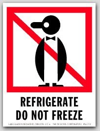 4x6" International Labels Refrigerate Do Not Freeze 500/rl