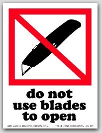 3x4" International Labels Do Not Use Blades To Open 500/rl