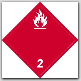 Gases Class 2 Polycoated Tagboard Placards 25/pkg