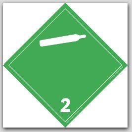 Gases Class 2 Self Adhesive Vinyl Placards 25/pkg