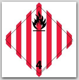 Flammable Solids Class 4 Polycoated Tagboard Placards 25/pkg