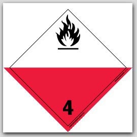 Flammable Solids Class 4 Polycoated Tagboard Placards 25/pkg