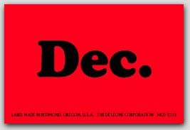 2x3" December Rectangle Labels 500/rl