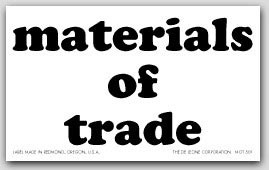 3x5" Materials of Trade Paper Labels 50 Labels per Pkg