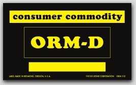 3x5" Labels ORM-D Consumer Commodity 500/rl