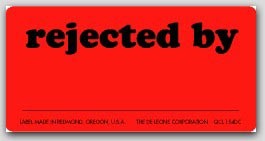 1x2" Rejected By Labels 1000/rl