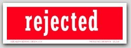 2x6" Rejected Labels 500/rl