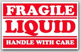 2-1/2x4" Liquid Fragile Labels 500/rl