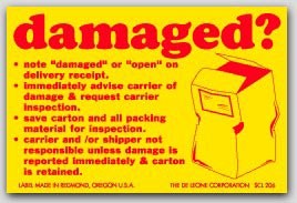 2x3" Damaged Shipping Labels 500/rl