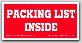 1-1/2x3" Packing List Inside Labels 500/rl