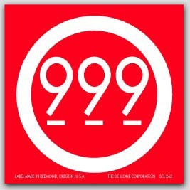 8x8" 999 Labels 100/pkg (Meets military standard, 8x8" sheeted)