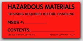 2x4-1/2" Hazardous Materials Training Required Labels 500/rl