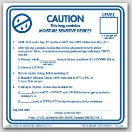 3x3" Caution Moisture Sensitive Devices Labels 500/rl
