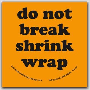 2x2" Do Not Break Shrink Wrap Labels 500/rl