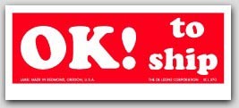 1-1/2x4" Ok to Ship Shipping Labels 500/rl
