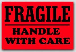 3x4" Handle with Care Fragile Labels 500/rl
