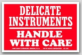 3x4-1/2" Fragile Delicate Instruments Labels 500/rl
