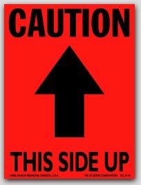 3x4" Caution This Side Up Arrow Labels 500/rl