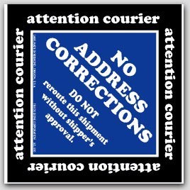 4x4" No Address Corrections Shipping Labels 500/rl