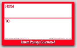 5x3" Return PosTage Guaranteed Shipping Labels 500/rl
