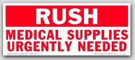 2-1/2x6" Rush Medical Supplies Needed Labels 500/rl