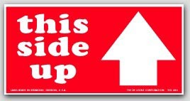 2x4" This Side Up Arrow Labels 500/rl