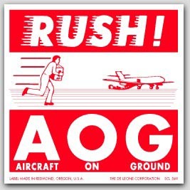 4x4" Rush AOG Labels 500/rl
