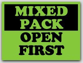 3x4" Mixed Pack Open First Shipping Labels 500/rl