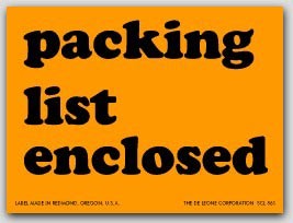 3x4" Packing List Enclosed Labels 500/rl