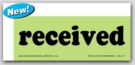 2x5" Received Shipping Labels 500/rl