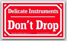 3x5" Delicate Instruments Don't Drop Labels 500/rl