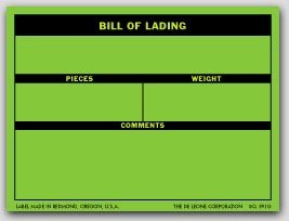 3x4" Bill of Lading Shipping Labels 500/rl