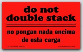 3x5" Do Not Double Stack Labels 500/rl