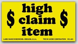 3x5" High Claim Value Shipping Labels 500/rl
