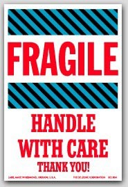 4x6" Handle with Care Fragile Labels 500/rl