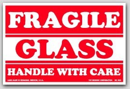4x6" Glass Fragile Labels 500/rl