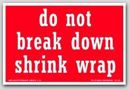 4x6" Do Not Break Shrink Wrap Labels 500/rl