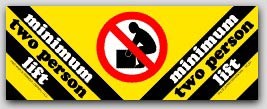 3x8" Minimum Two Person Lift Shipping Labels 500/rl