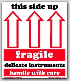6x7" Fragile This Side Up Arrow Labels 500/rl