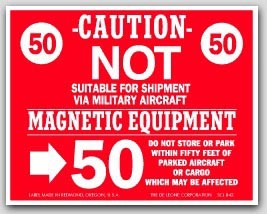4x5" Not Suitable For Shipment Via Military Aircraft Labels 500/rl (Meets military standard.)