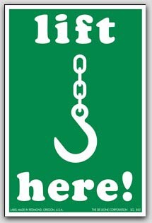 3x4-1/4" Lift Here Paper Labels 500/rl